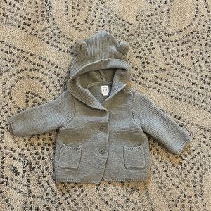 Gray button sweater baby